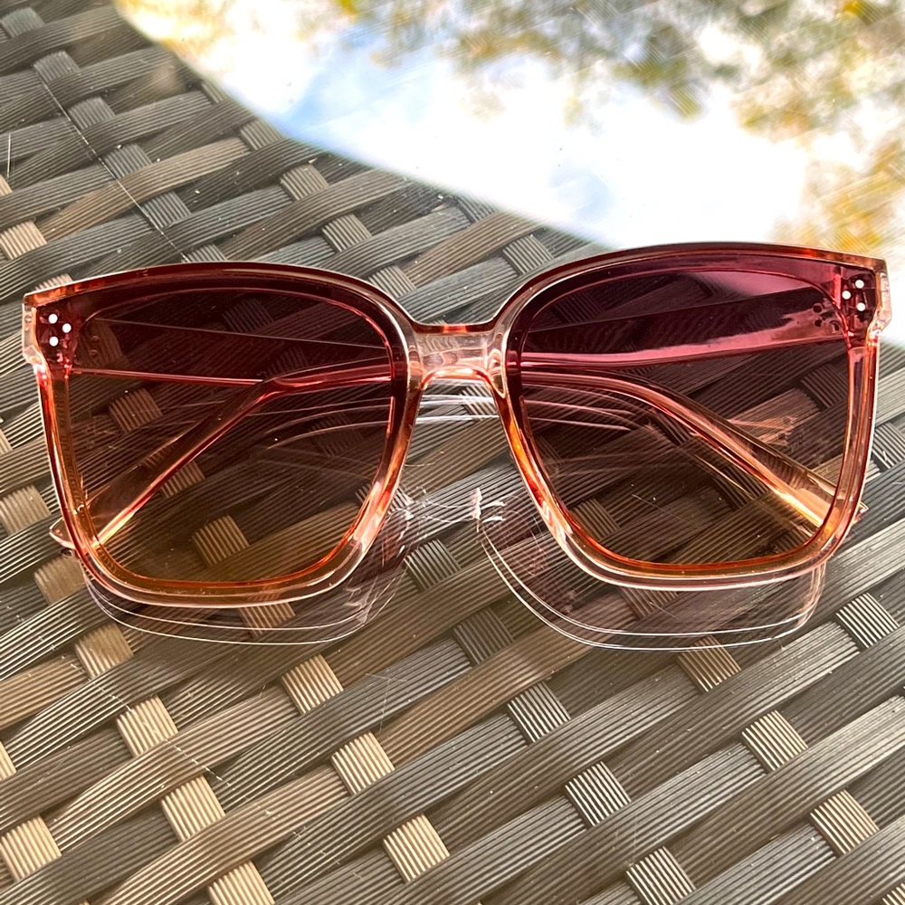 Pinkish tannish brown semi cat eye sunglasses